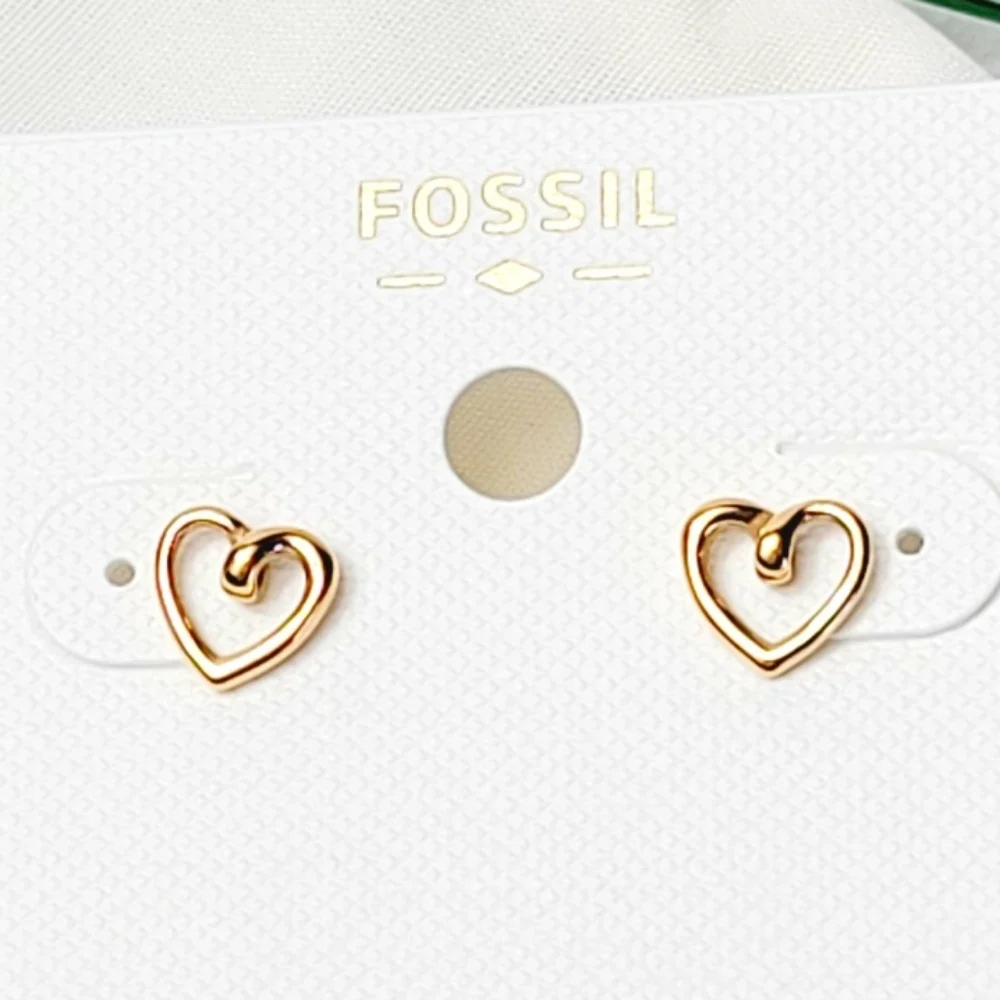 Fossil Stainless Steel Heart Earrings